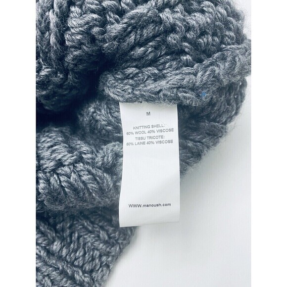 Manoush Cable SLeeveless Cardigan Vest Dress Wool Blend Designer Size Medium - Picture 4 of 12